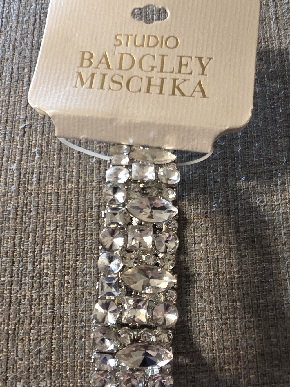 Badgley Mischka Clear Crystal Multi-Row Stretch Bracelet